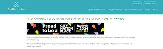 Finalist for International Award with We Are Staffordshire