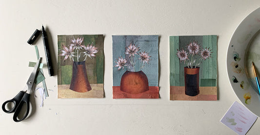 Pen, Watercolour and Collage